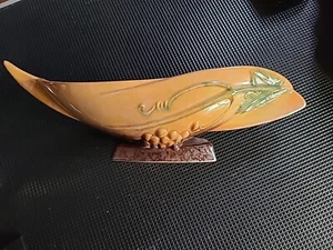 Roseville Pottery Wincraft 1948 Orange Mid Century Modern Console Bowl 28L-12 - Picture 1 of 4