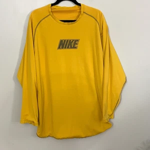 Vtg Nike 2XL Shirt Y2K Yellow Center Check Swoosh Thrashed Reversible S2 - Picture 1 of 15