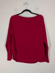 Clara Sun Woo Womens Red Long Sleeve Boat Neck Top Sz XL Mature Mob Wife Modest - Picture 1 of 8