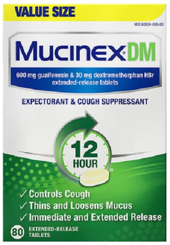 3 Units Mucinex DM 12Hr Cough Suppressant 80 Tablets (240 total) Exp 03/27