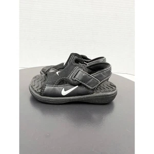 Nike Sunray 2 Toddler Black White Water Open Toe Sandals Infant Baby Size 5C - Picture 1 of 9