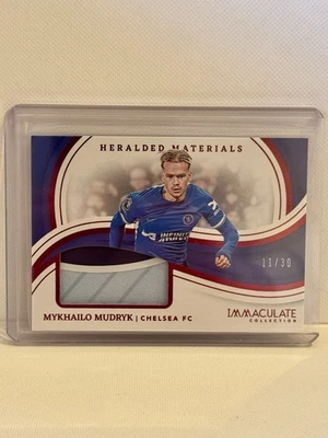 2023-24 Panini Immaculate Heralded Materials Mykhailo Mudryk Chelsea 11/30 Patch - Image 1 of 2