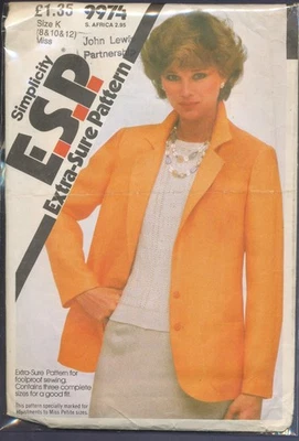SIMPLICITY ESP PATTERN 9974- JACKET CUT TO SIZE 8 - Image 1 of 2