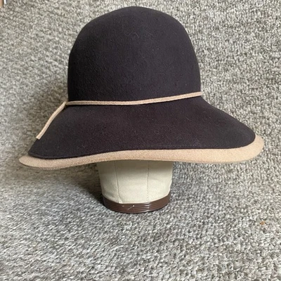 Callanan Chapeaux Preta Porta ведро шляпа женщин один размер коричневый 100% шерсти винтажный - Изображение 1 из 4