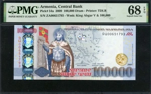 Armenia 2009 100000 Dram P54a PMG 68 EPQ Excelente GEMA SIN CIRCULAR - Imagen 1 de 2