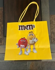 M&M's Yellow Glossy Gift Bags 8"x 7"x4” Brand New - Picture 1 of 9