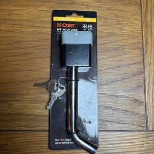 CURT 23021 5/8" Hitch Lock (2", 2-1/2" or 3" Receiver, Deadbolt, Chrome) NEW - Picture 1 of 6