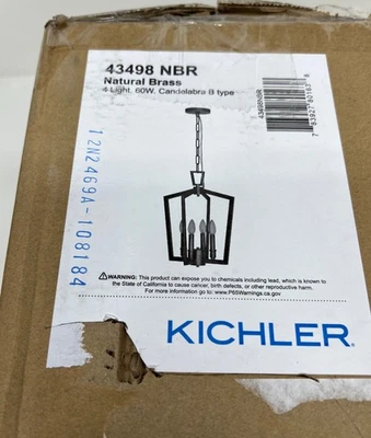 Kichler 43498NBR Abbotswell 19 in. 4-Light Natural Brass Pendant Light - Image 1 of 2