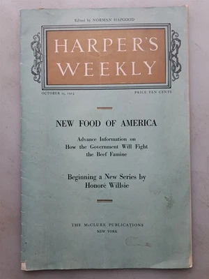 Harpers Weekly - October 25, 1913 McSorley's Pub, Aviation Feature - Image 1 of 4