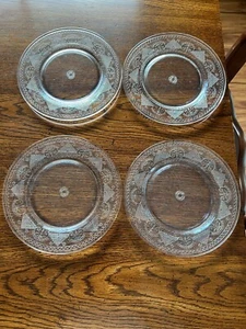 4 Ralph Lauren Kristall, EMMA, Pyramiden-Design, Klarglas Mittagessen Teller, 8" - Bild 1 von 5