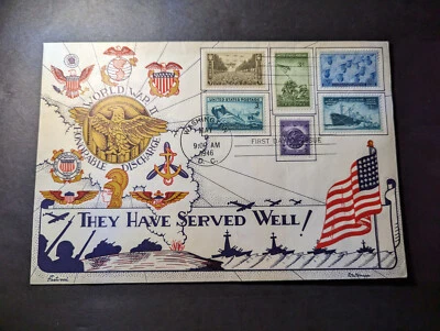 1946 USA Souvenir First Day Cover FDC Washington DC WWII Honorable Discharge - Image 1 of 2