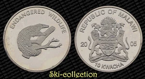 10 Kwacha 2005 Republic Of Malawi. Bedrohte Tiere Wildtiere (Tiere) . Versilbert - Bild 1 von 1