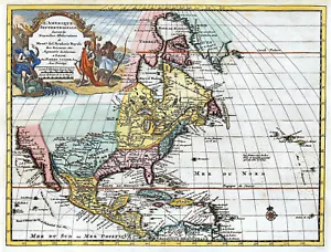 NORTH AMERICA "L'Amerique Septentrionale" 1736 Van der Aa ORIGINAL ANTIQUE MAP - Picture 1 of 7