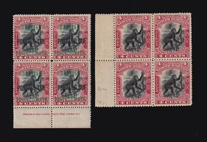 Estampillas de Borneo del Norte 1900/02 4c + franqueo adeudado 4c bloques MNH SG 99 / SG D40b £240 - Imagen 1 de 2