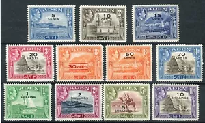 Aden KGVI 1951 surcharge set of 11 SG36/46 MNH - Picture 1 of 1