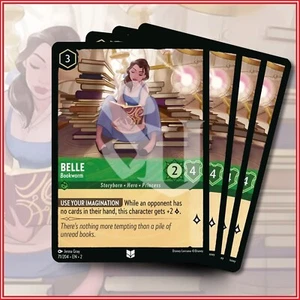 Disney Lorcana TCG: BELLE Bookworm x4 Rise of the Floodborn Uncommon - Picture 1 of 2