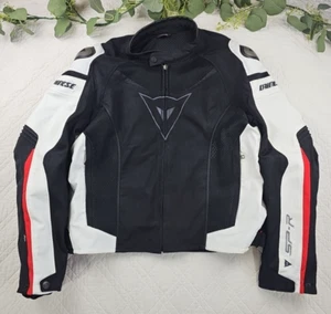 Dainese Men's Black and White Motorcycle Jacket Padded Full Zip Size L/XL - Afbeelding 1 van 15
