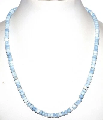 Naturale Opale Gemma 5-6 MM Rotondo Perline 925 Argento Fine 20 " Collana F-9 - Immagine 1 di 4