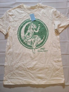 Women's Beer Oversized Short Sleeve Graphic T-Shirt - Ivory Size XS - Picture 1 of 5
