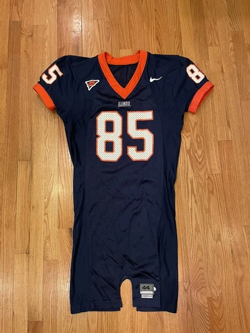 Authentic University of Illinois Game Team Issued Nike Football Jersey #85 Cover