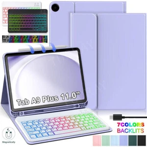 For Samsung Galaxy Tab A9+/A9 Plus 11" Backlit Keyboard Mouse Smart Case Cover - Picture 1 of 46