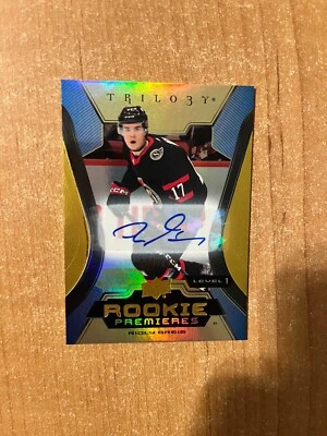23-24 Upper Deck Trilogy - Ridly Greig - Gold Rookie Premieres Auto /249 - Image 1 of 3