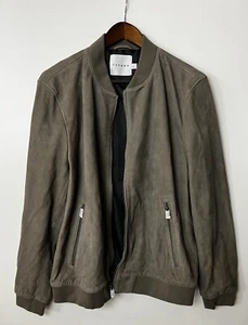 TOPMAN Sheep Skin Suede   Bomber Jacket Size L #277 - Picture 1 of 7