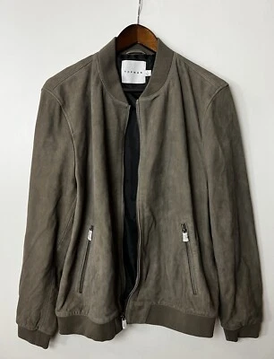 Chaqueta de bombardero de gamuza piel de oveja TOPMAN talla L #277 Foto 1 de 4
