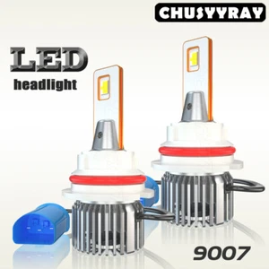 9007 HB5 LED Headlight Bulbs High / Low Beam 6000K White Fanless Bright 2X - Picture 1 of 13