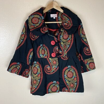 3 Sisters Size S Tapestry Jacket Paisley Brocade Peplum Artsy Boho Funky Vtg Y2K - Image 1 of 4