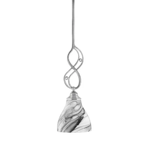 Toltec Jazz 1 Light 6.25" Mini Pendant, Chrome/Onyx Swirl - 232-CH-4769 - Picture 1 of 1