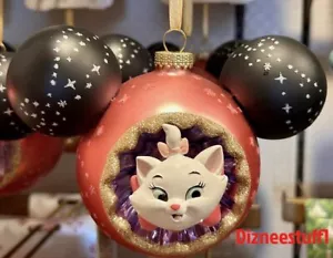 Disney Parks Marie Mickey Maus Ikone geblasenes Glasornament neu mit Etikett The Aristocats - Bild 1 von 2
