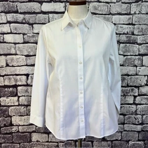 Chico's NWT White No Iron Button Down Blouse Size M - Picture 1 of 8