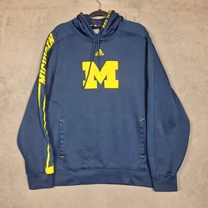 Adidas Michigan Wolverines Hoodie Mens XL Blue ClimaWarm hail to the victors - Picture 1 of 8