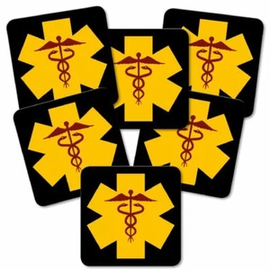 Untersetzer 6-tlg.Set "Hermesstab - Caduceus" - Heroldsstab - Medizin - Symbol - Picture 1 of 2