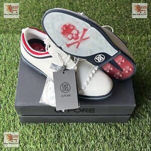 G/Fore Gfore G4 CAP TOE Golf Shoes Sneaker⛳️ WOMEN US 9.5 ⛳️ Oxford White Blue