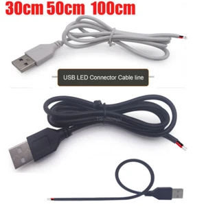 2pin 30CM 50CM 100CM USB LED Connector Cable line USB Socket Power Connect Wire - Picture 1 of 6