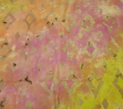 1 yd 5" Tie Dye Unbranded 100% Cotton Pink Orange Lime Green Brown - Image 1 of 3