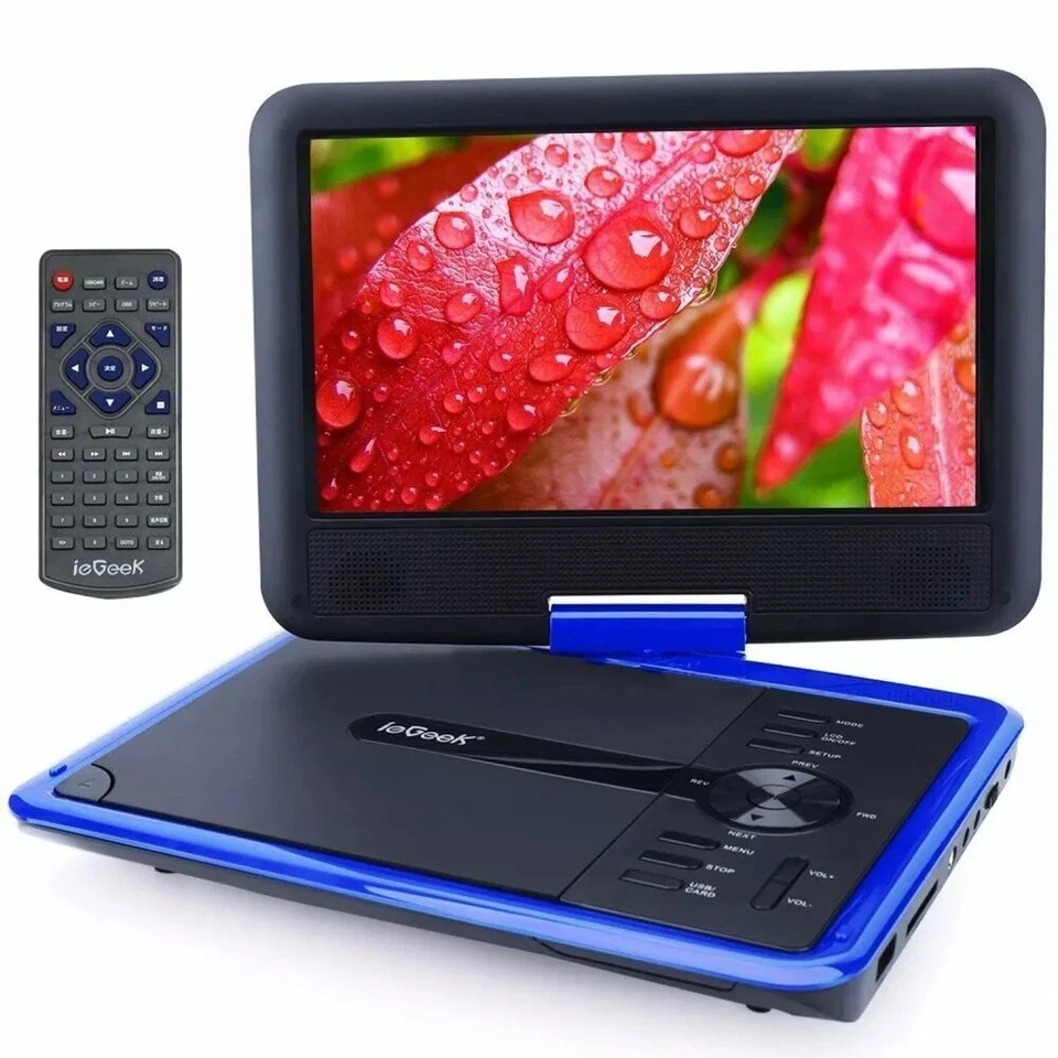 ieGeek 11.5" Portable DVD Player Swivel Screen Region Free Rechargeable Battery - Image 1 of 4