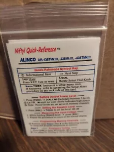 Nifty! Quick-Reference Alinco DR-135T, 235 & DR-435T MkIII ~~~~NOWY!!~~ - Zdjęcie 1 z 4
