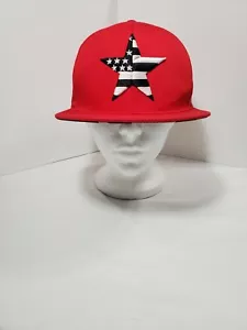 Red U.S. Flag Star Pattern Embroidered Logo Carbon Elements Hat - Picture 1 of 8