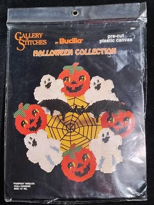 Bucilla Colección Halloween #6521 Corona Calabaza Colgante Pared 12" Redondo SELLADO Foto 1 de 2