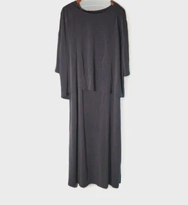Pure Jill Maxi Dress Women XL Gray Two-Piece Attached Stretch Teacher Active Mom - Picture 1 of 12