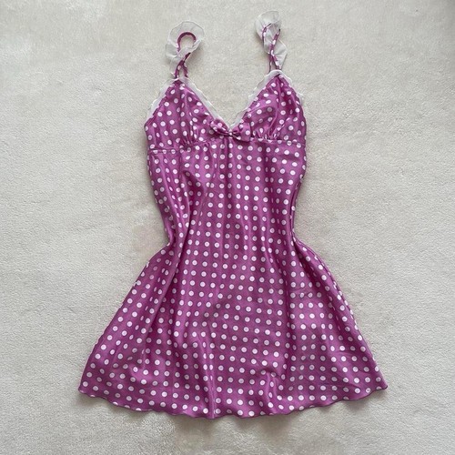 UNDERCOVER Mini abito rosa e bianco vintage anni 00 a pois con dettagli fiocco