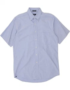 IZOD Mens Short Sleeve Shirt Size 16 Large Blue Cotton RX14 - Picture 1 of 3