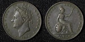 Großbritannien Georg IV Kupfer 1829 Farthing KM# 697 (28 236) - Bild 1 von 3