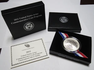 Dollaro argento commemorativo 2011 US Army non circolato $1 - SPEDIZIONE GRATUITA - Foto 1 di 3