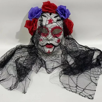 Halloween Maske Mexikanischer Tag der Toten Ball Make-up Kostüm Dekoration - Bild 1 von 4