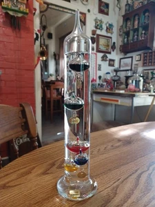 Galileo Thermometer 131/4" mit 5 Glasgefäßen ~ Flüssigkeitsthermometer - Bild 1 von 6