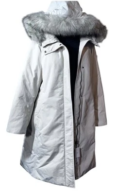 Uniqlo Ultra Warm Hybrid Down Long Coat  Womens XL Natural Beige /White NWT - Image 1 of 4